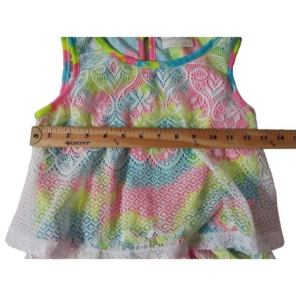 Girls Two-piece Bundle Dressy Top / Romper Size 10-12 Tye Dye /Stripes - Picture 12 of 13